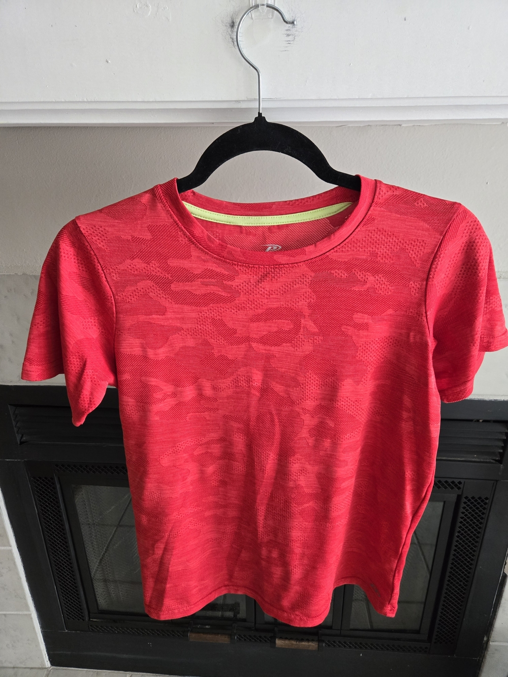 Pro Player Short Sleeve Tee in Bright Red with Neon Trim